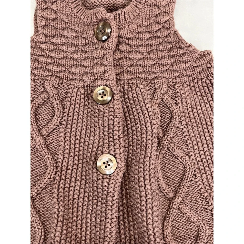 Gymboree Brown Waffle Knit Sweater Button Up Tank Top Cardigan Size 4